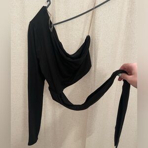 Off the shoulder wrap cropped top